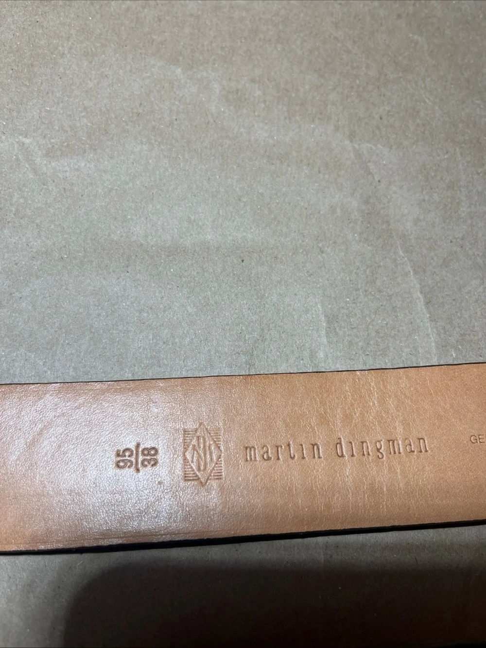 Martin Dingman Made by Hand in America Leather Belt 38 Brown Basketweave